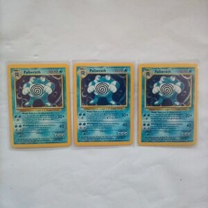 ✨RARE Poliwrath Base Set Holo Pokemon Card Set Of 3✨